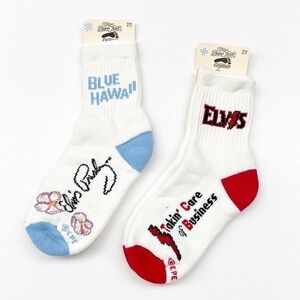 NEW For Bare Feet 2 pack Elvis socks